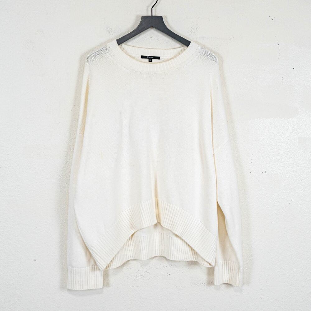 Quince Organic Cotton Boyfriend Crew Sweater Ivory sz XL